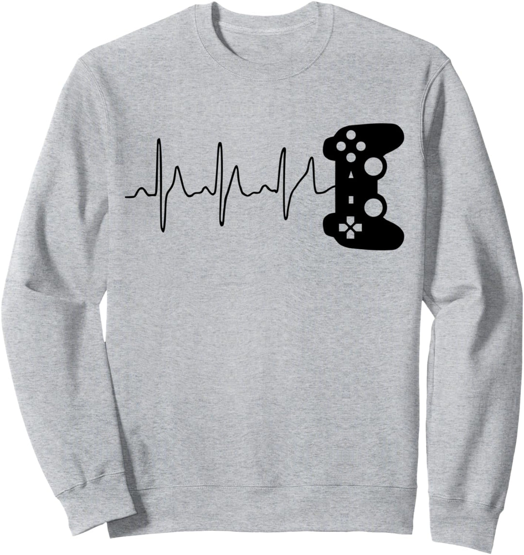 Gamer Herzschlag Videospieler Controller Konsole Nerd Gamer Sweatshirt