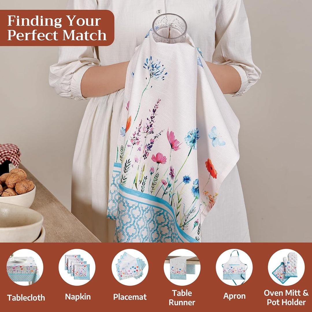 Maison d' Hermine Flower in The Field 100% Baumwolle Set von 3 Multi-Purpose Küchenhandtuch | Bar Ha