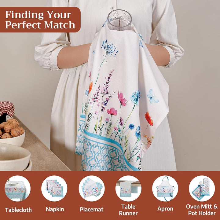 Maison d' Hermine Flower in The Field 100% Baumwolle Set von 3 Multi-Purpose Küchenhandtuch | Bar Ha