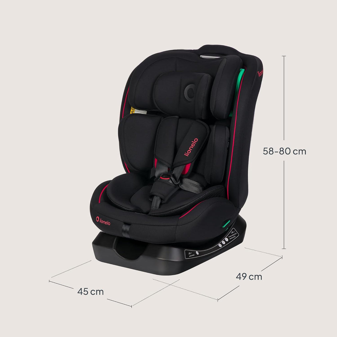 Lionelo Aart i-Size Kinderautositz Gruppe 0/1/2/3, 40-150 cm, 0-12 Jahre | Universelle Gurtmontage,
