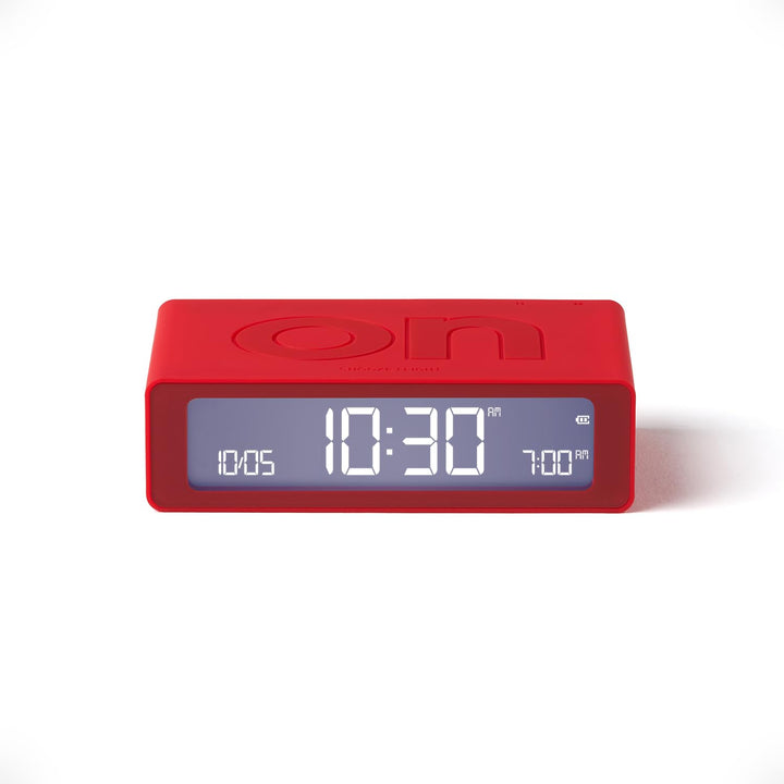 Lexon Flip Mini Reisewecker, digitaler LED-Wecker mit On/Off-Funktion, Einstellbarer Helligkeit, wie