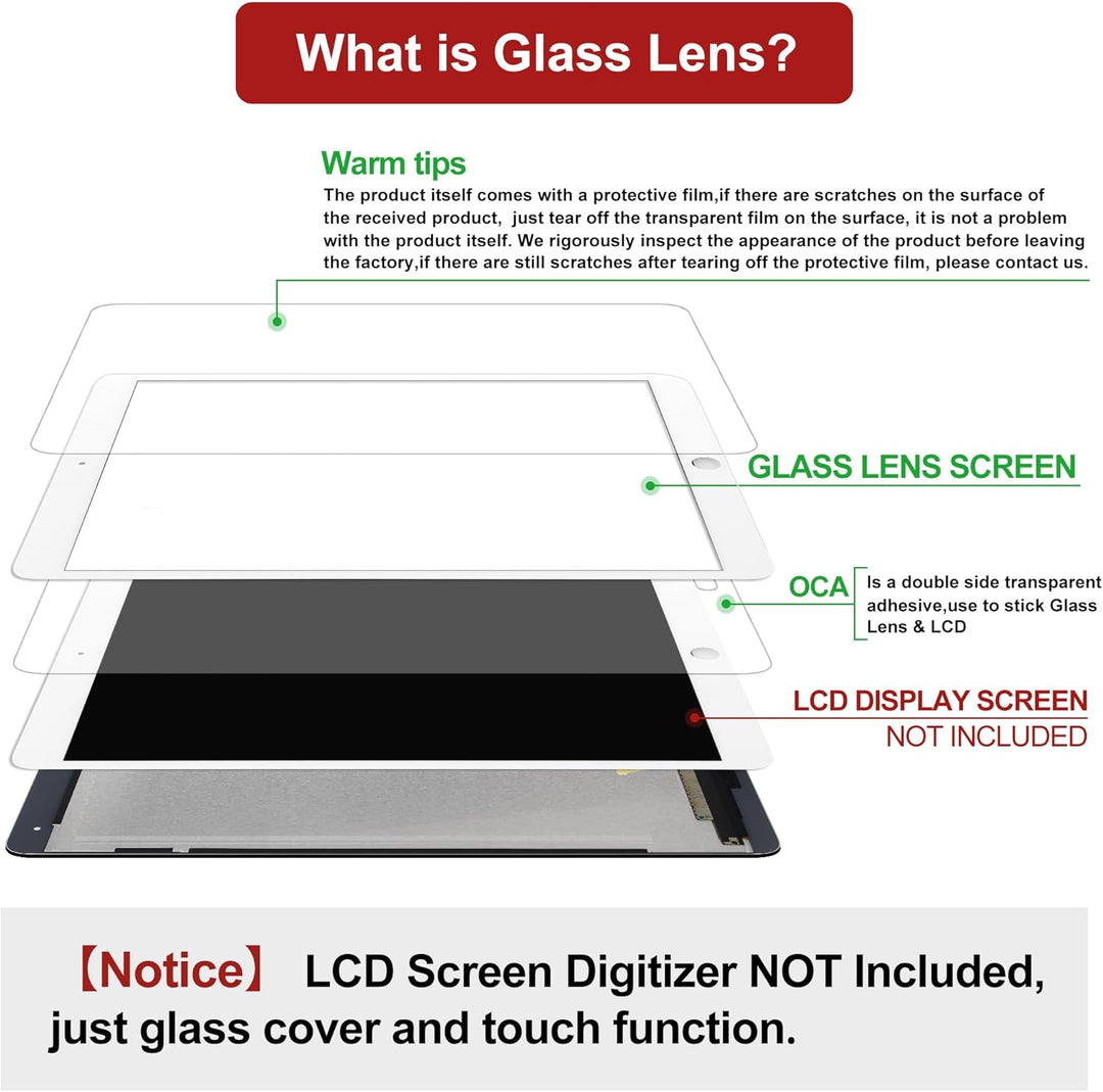 Neue Weiss Touchscreen Glas Digitizer Ersatz für iPad Pro 9.7 2016 A1673 A1674 A1675 Touchscreen Fro