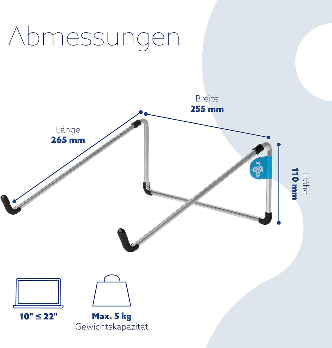 R-GO Tools RGOSC010 Basic Laptopständer silber
