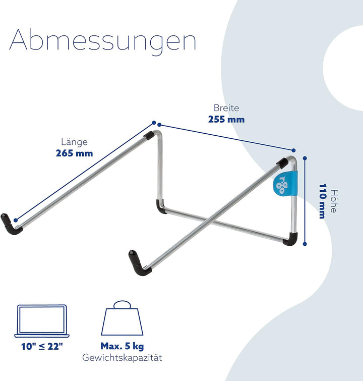 R-GO Tools RGOSC010 Basic Laptopständer silber