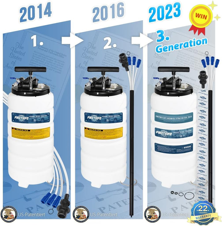 FIRSTINFO A1106EUY5 | 15L Manuell und pneumatisch | Ölpumpe Flüssigkeit Extraktor Pumpe | Ölabsaugpu