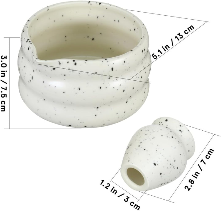 Luxshiny Japanisches Matcha-Set Mit Keramik Matcha-Schale Und Schneebesenhalter Traditionelles Teeze