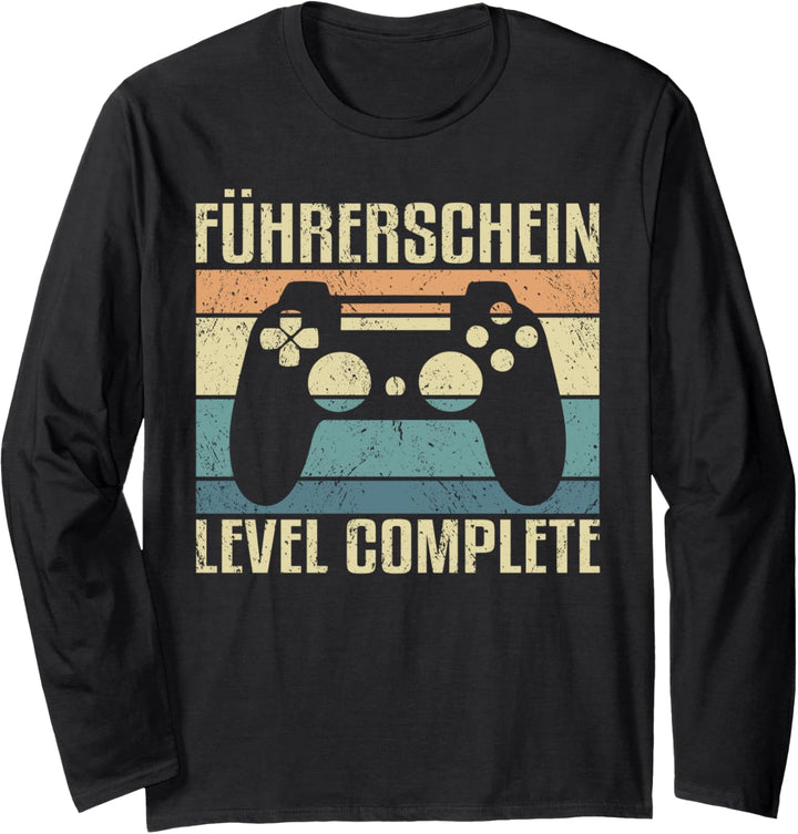 Führerschein - Level Complete! Gamer mit Führerschein Langarmshirt