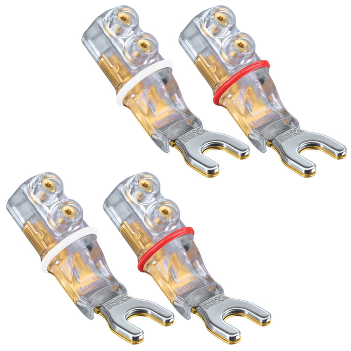 WBT-0661 CU Kabelschuhe Lautsprecher Anschluss, reines Kupfer Version, 6 mm Gabel Grösse. 4 Stück (2