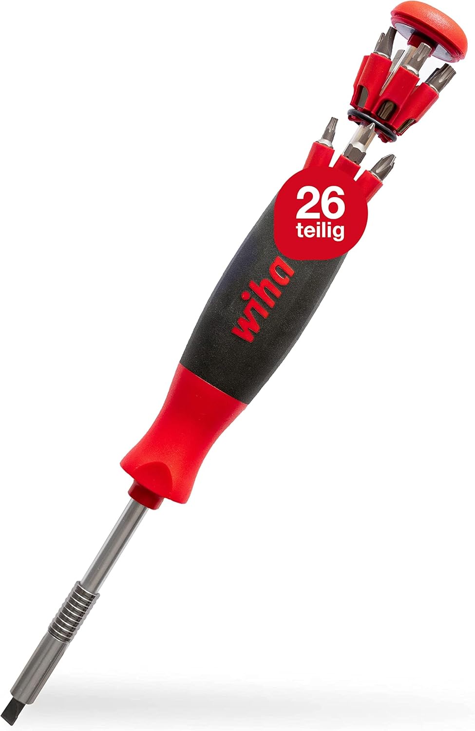 Wiha LiftUp 26one® Schraubendreher 13-tlg. mit Doppelbit Set im Griff I Bithalter I Innenvierkant, I