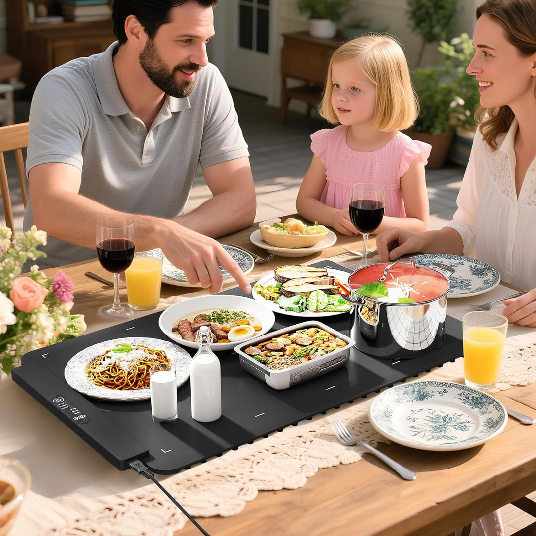RELAX4LIFE Warmhalteplatte für Speisen, rollbarer Lebensmittelgrad-Silikon-Wärmematte, elektrische S