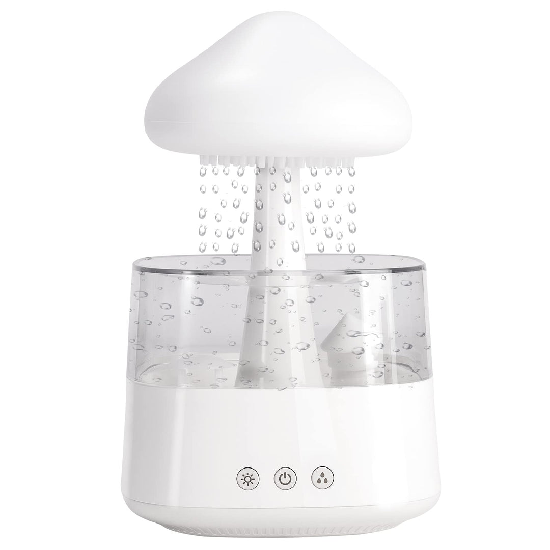 Regenwolken Luftbefeuchter für Schlafzimmer und grosse Räume, Pilz Öldiffusor mit LED-Leuchten in 7