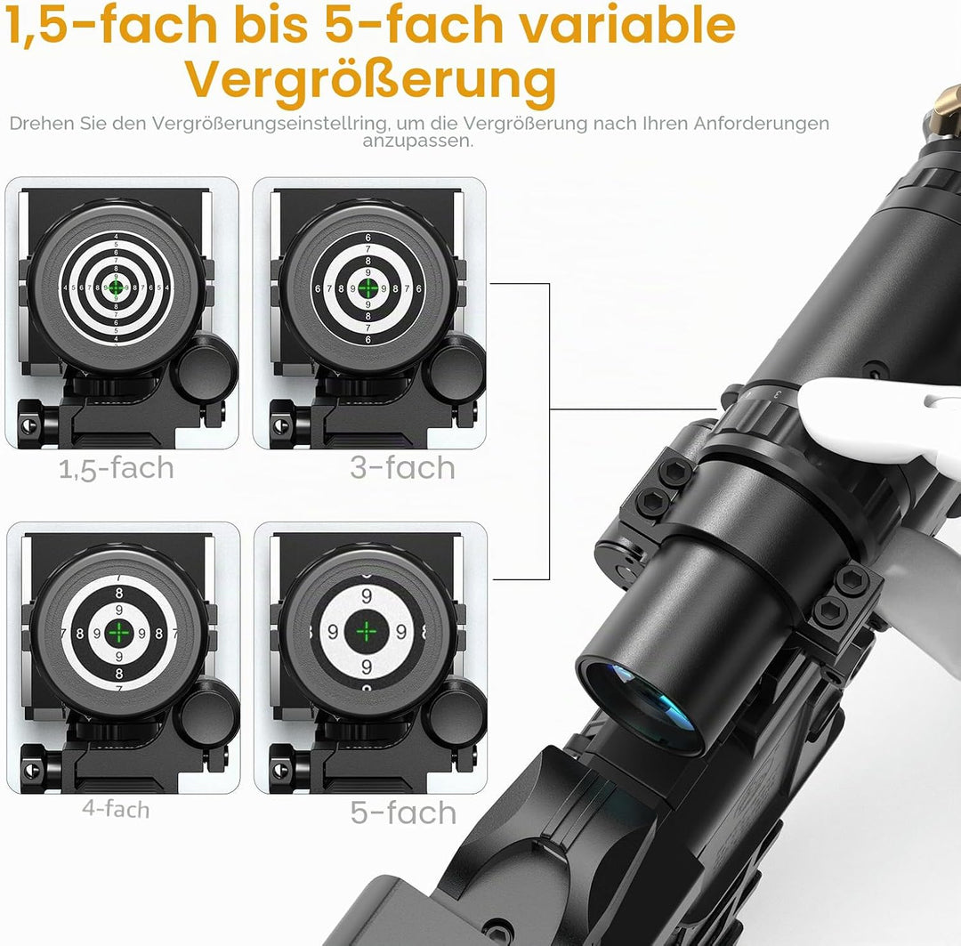 Feyachi 1.5X - 5X Lupe, Magnifier mit Flip to Side Mount Fokus Einstellung