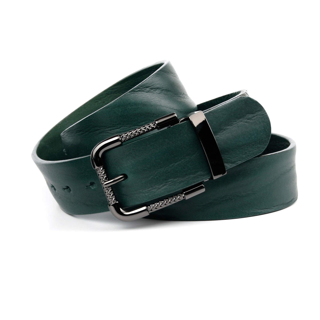 Anthoni Crown Herren Gürtel Modell C3TV.350 90 Grün (Dunkelgrün 050), 90 Grün (Dunkelgrün 050)