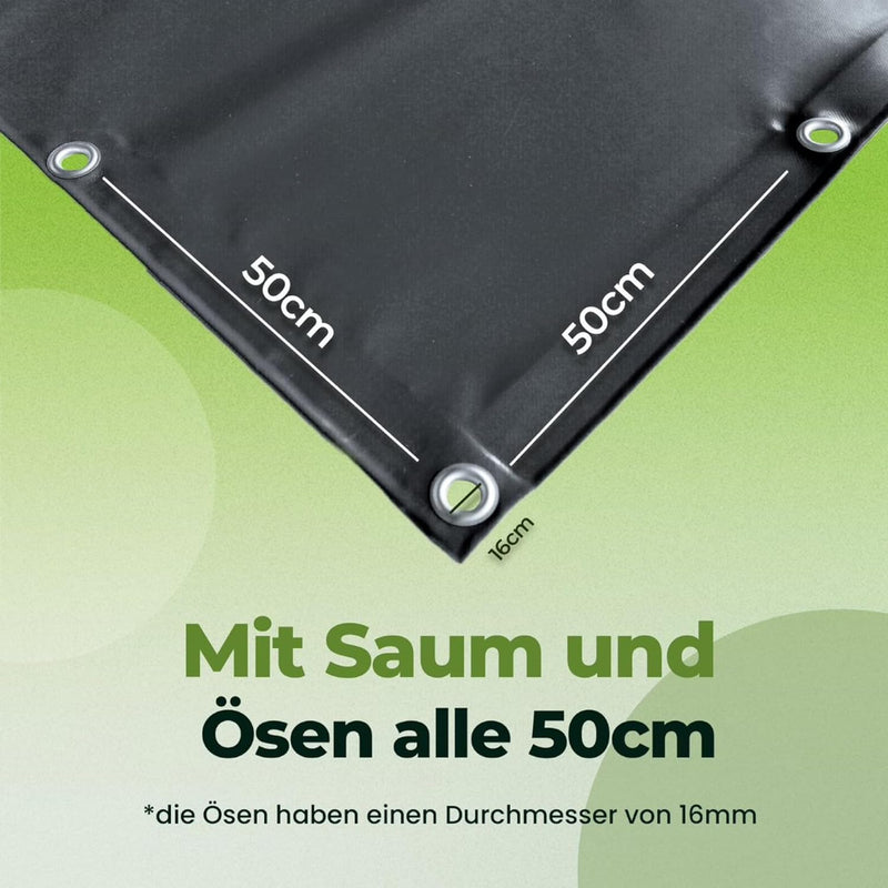 LKW Plane, 700 g, Abdeckplane, PVC Plane, 16 mm Ösen alle 50 cm mit Saum auf Wunschmass, Sonderanfer