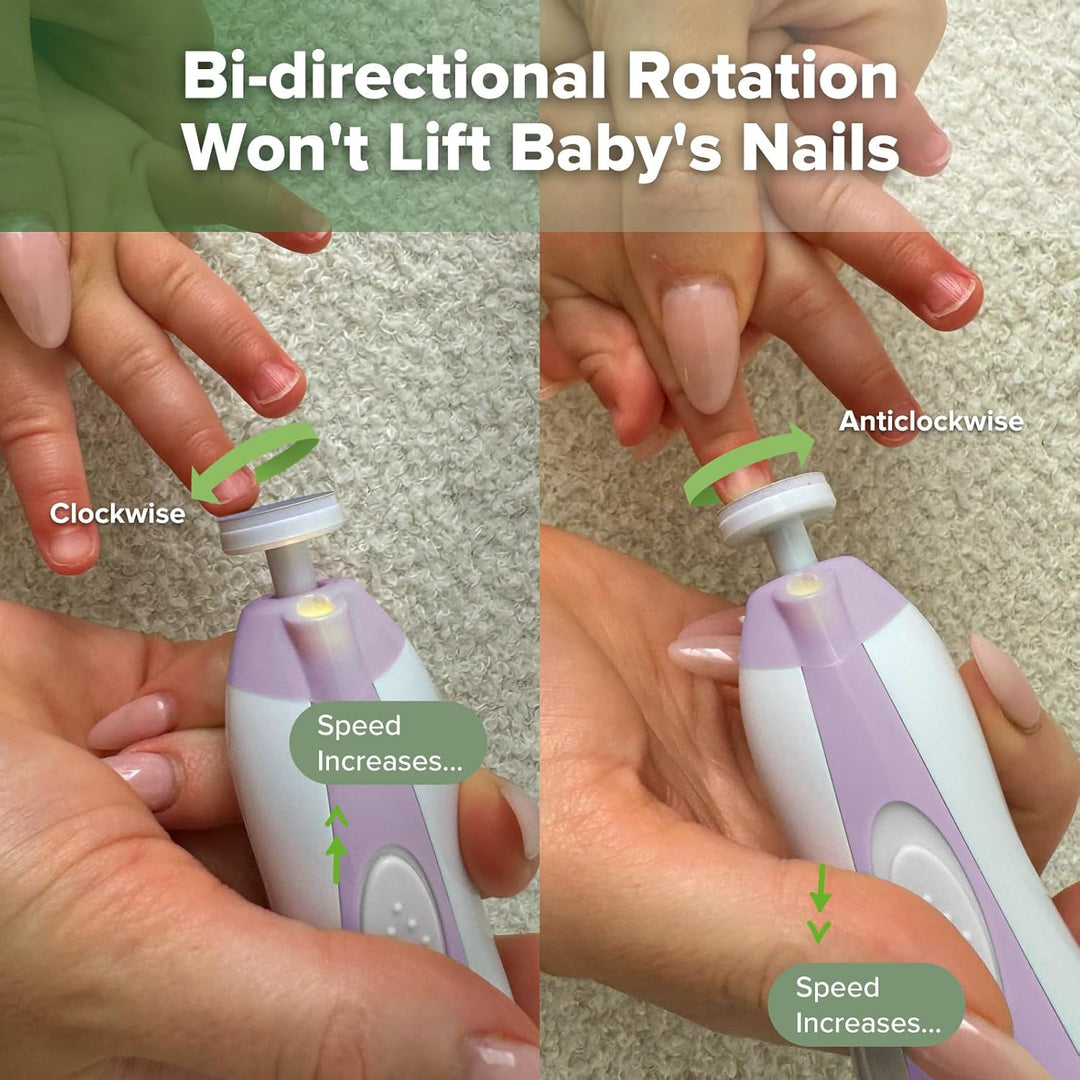 haakaa Baby Nagelschneider Elektrisch Baby Nagelfeile Kit mit LED-Licht, Baby Nagelknipser für Neuge