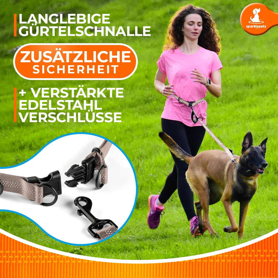 Joggingleine für Hunde zum Laufen, Joggen, Wandern | 2 in 1 Joggingleine und Normale Hundeleine für