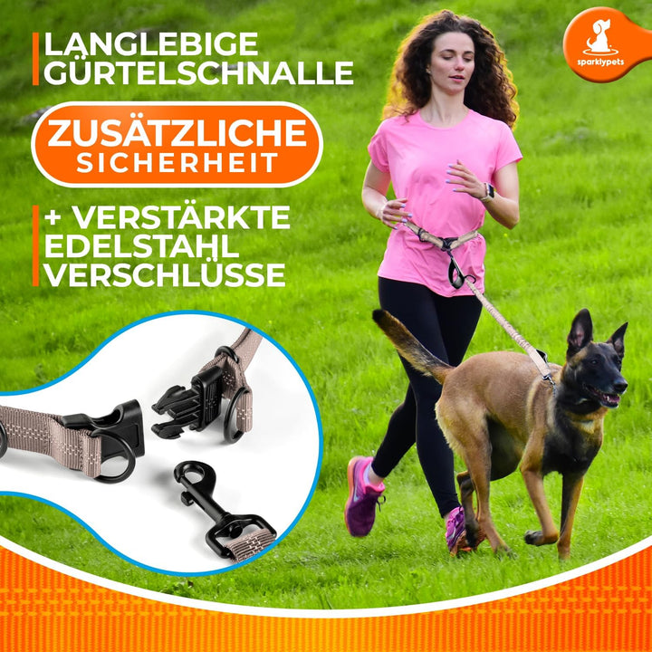 Joggingleine für Hunde zum Laufen, Joggen, Wandern | 2 in 1 Joggingleine und Normale Hundeleine für