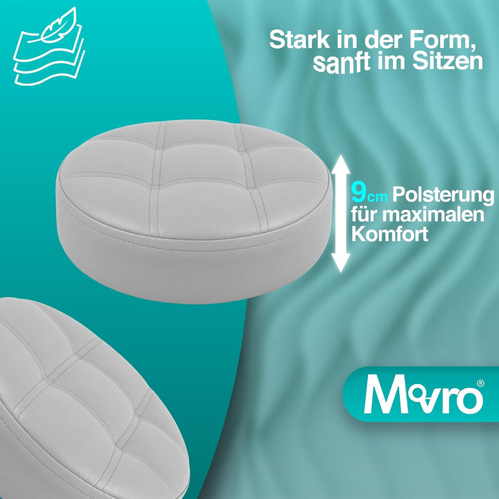 Rollhocker mit Metall-Basis und leisen Softrollen [Neues Modell] – höhenverstellbar, 360° drehbar, k