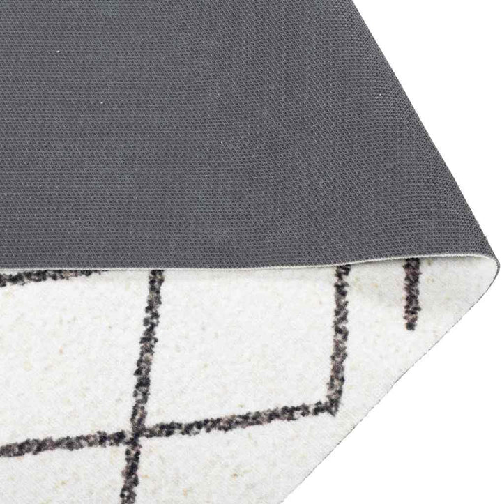 vidaXL Küchen Teppich Weiss 150 x 45 cm Samt, Eleganter Samt-Rechteck-Küchenläufer, weicher Belag, s
