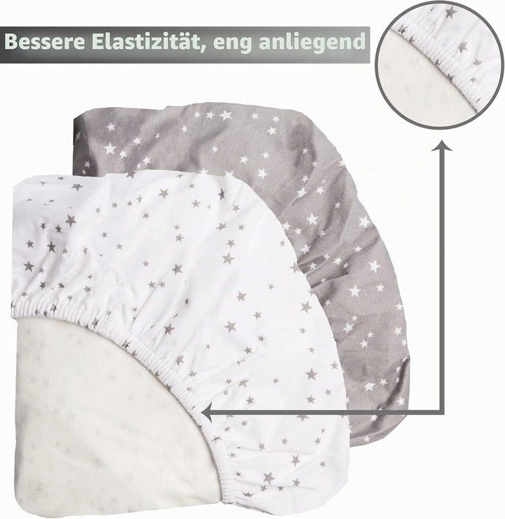 Lilly B. Bio-Baumwolle GOTS 2-in-1-Pack mit 2 Wasserdichten Babybettlaken, verwendet anstelle von Ma