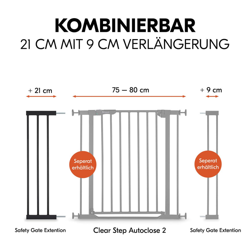 Hauck 21cm Verlängerung für hauck Treppenschutzgitter/Türschutzgitter ohne Bohren - mit Druckbefesti