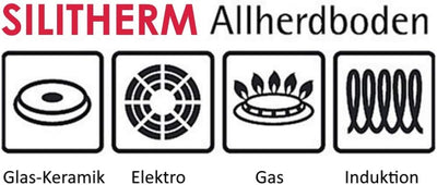 Silit Alicante Topfset Induktion 4-teilig, Kochtopf Set mit Glasdeckel, Edelstahl poliert, Induktion