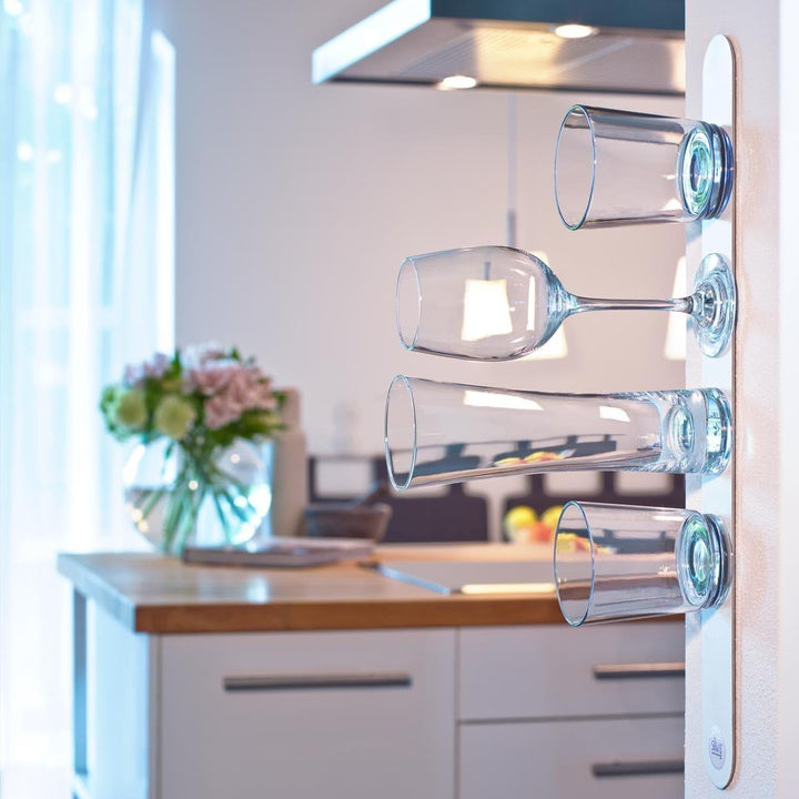 Silwy Magnetglas 250 ml mit Untersetzer 2er-Set transparent