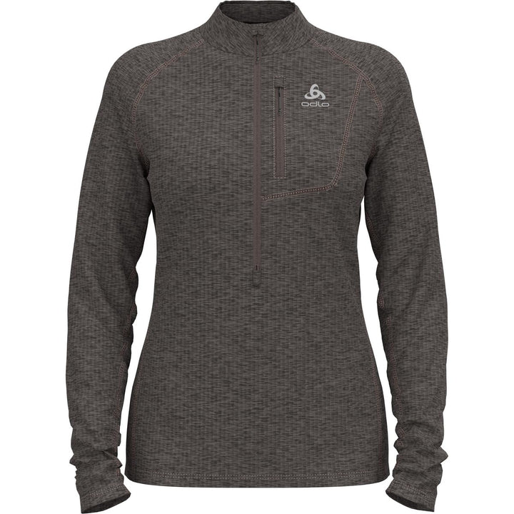 Odlo Damen Tencia_542551 Mid Layer mit Reissverschluss (1er Pack) S Iron Melange, S Iron Melange