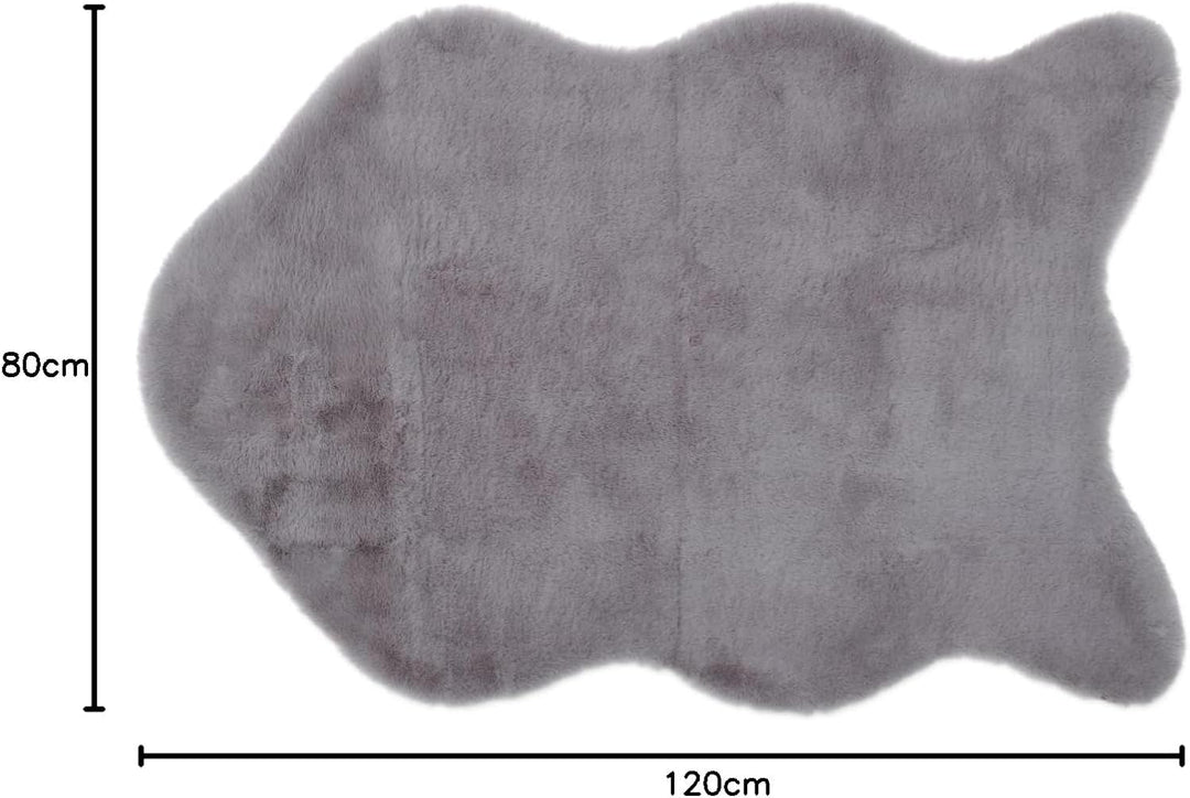 Gözze - Eleganter und Weicher Teppich aus Kunstleder, 80 x 120 cm - Silber Silber 80 x 120 cm (Recht