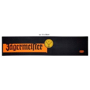 Jägermeister Barmatte Gummimatte Bar Unterlage schwarz orange gelb ca. 13 x 59cm