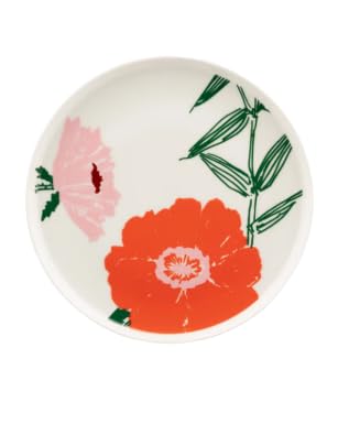 Marimekko Oiva/Puutarhakutsut Plate 20 cm, White, Green, orange