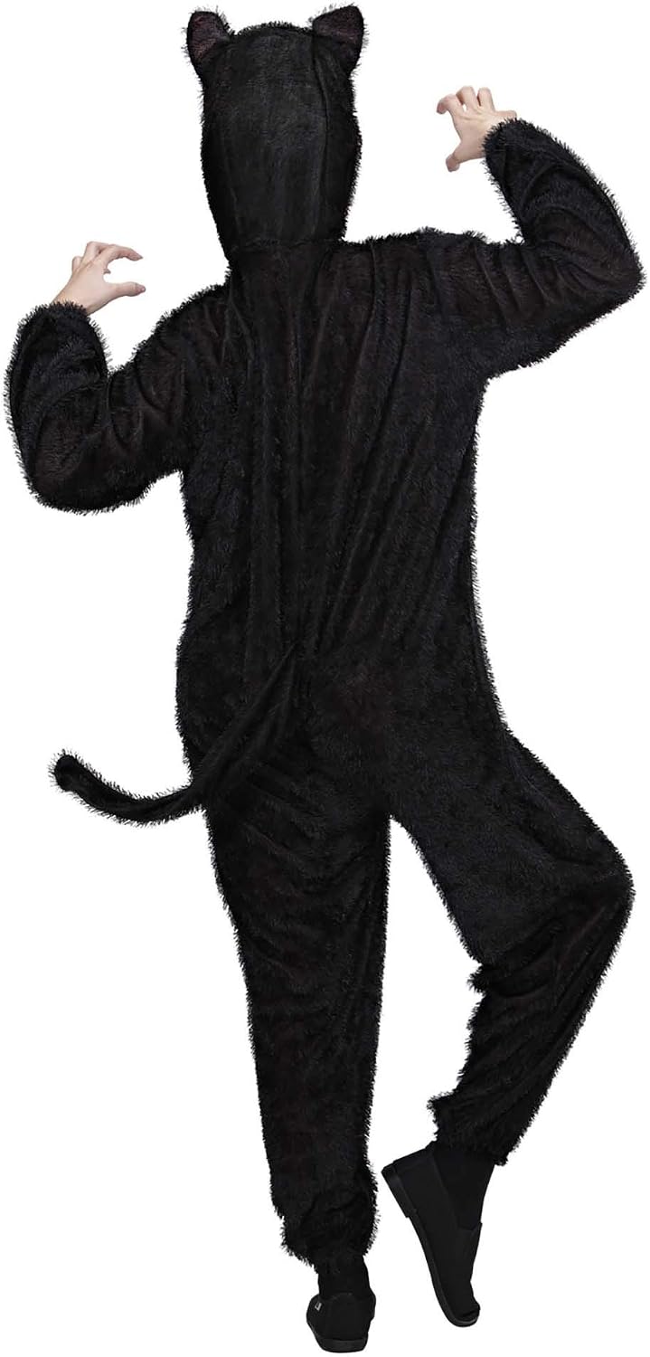 W WIDMANN MILANO Party Fashion - Kostüm Katze, Overall mit Kapuze, Tierkostüm für Karneval, M