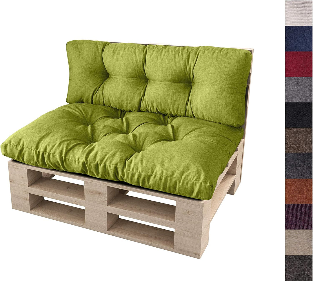 sunnypillow Palettenkissen Auflage Set für Europaletten Indoor und Outdoor Palettenpolster Palettens