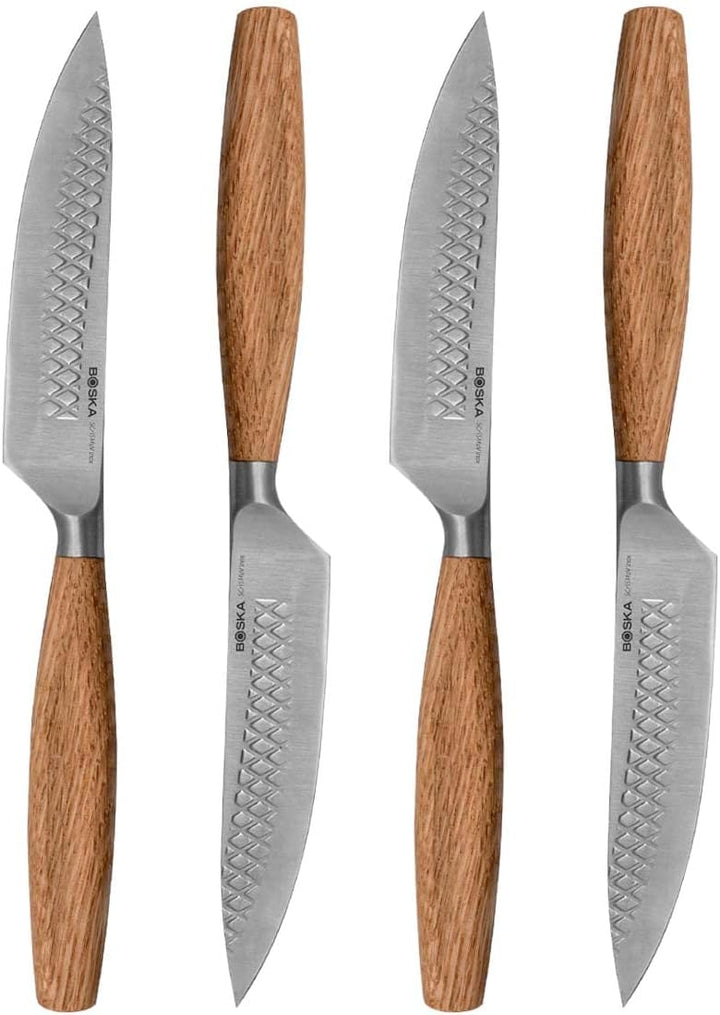 Boska Steakmesser-Set Oslo+ / 4er-Set/Edelstahl-Messerset/Zum Schneiden von Fleisch(ersatz), Fisch,