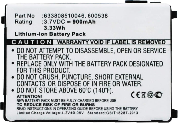 CELLONIC 1x Akku kompatibel mit Datalogic Falcon PDT, Wasp RS-232 | 1x, (900mAh-3.7V-Lithium-Ionen),