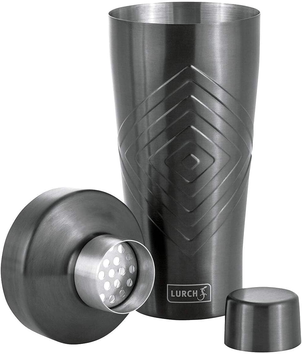 LURCH Cocktail Shaker 600ml 3tlg mit integriertem Sieb Smokey Grey