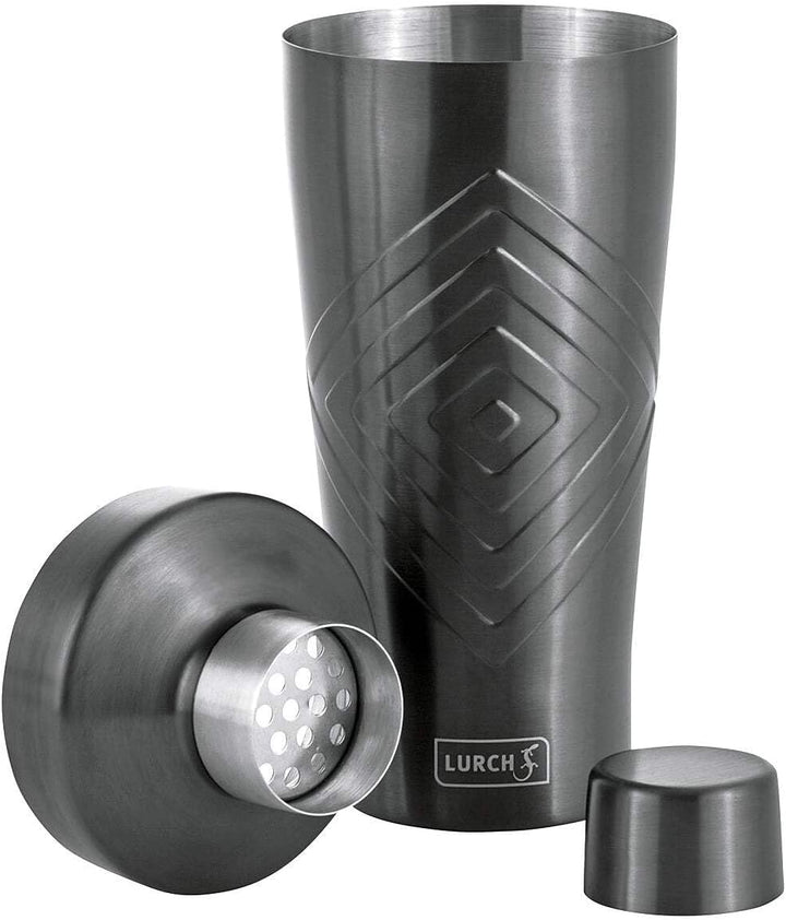 LURCH Cocktail Shaker 600ml 3tlg mit integriertem Sieb Smokey Grey