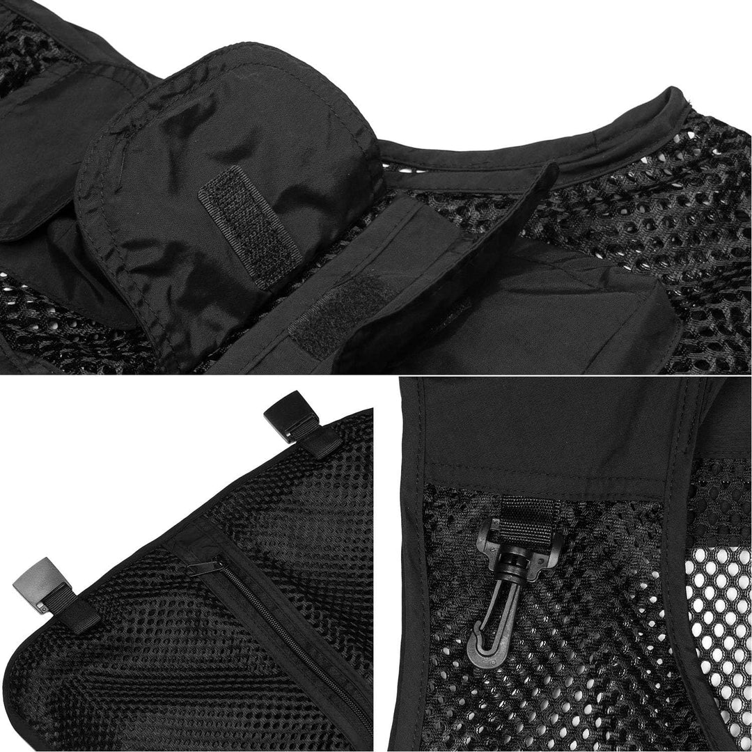 Freiesoldaten Herren Multi Pocket Weste Draussen Angeln Camping Mantel Atmungsaktives Netz Lässige W