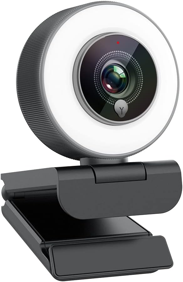 Webcam für Game-Streaming 1080p/eingebauter Einstellbarer Ringlicht/Autofokus (AF) Streamer Webcam f