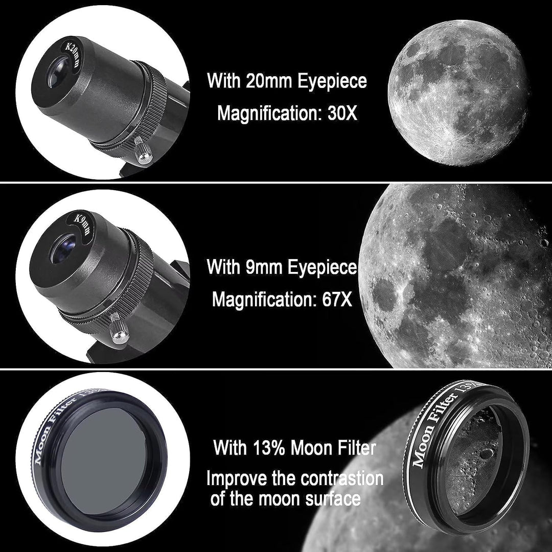 Teleskop mit 80 mm Öffnung und 600 mm Öffnung für Erwachsene, Astronomie Anfänger astronomisches tra