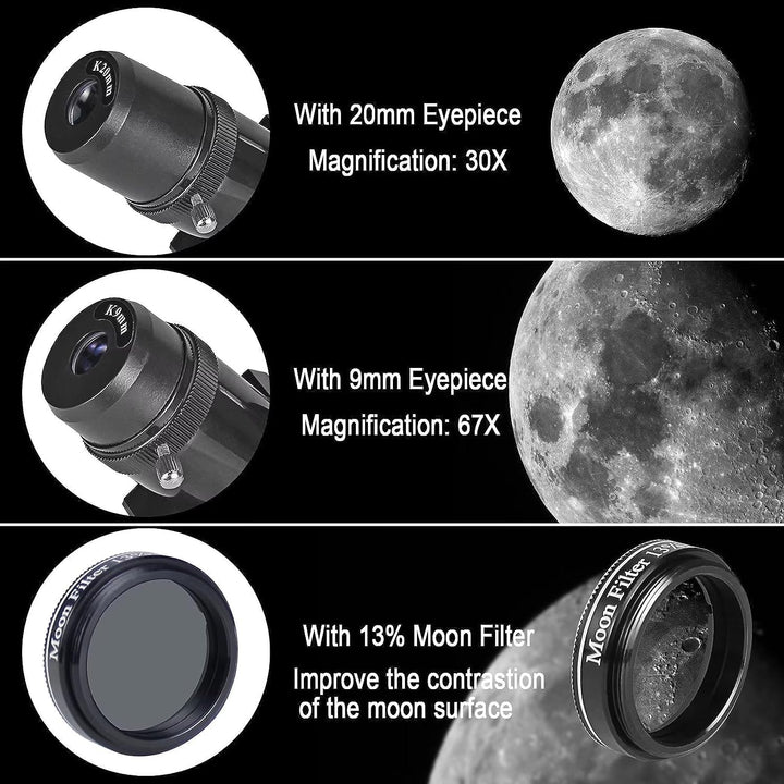 Teleskop mit 80 mm Öffnung und 600 mm Öffnung für Erwachsene, Astronomie Anfänger astronomisches tra
