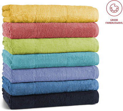 fleuresse Frottier 2828 2er-Set Duschtuch, mit Streifenbordüre und Kordelaufhänger, Ökotex Standard
