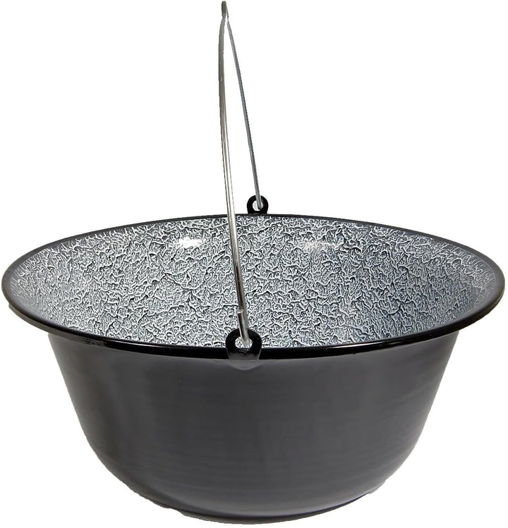 troph-e-shop Gulaschkessel Topf Emaille 22 Liter Suppentopf Hordentopf Gulaschtopf für 22-26 Persone