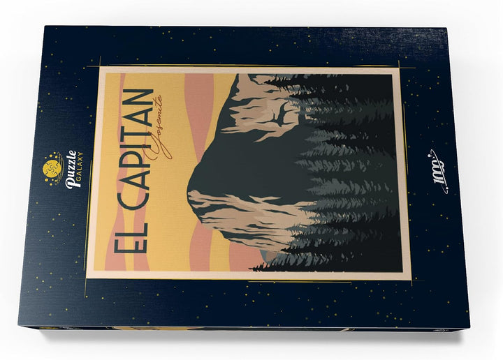 EL Capitan im Yosemite National-Park, USA, Art Deco Style Vintage Poster, Illustration - Premium 100