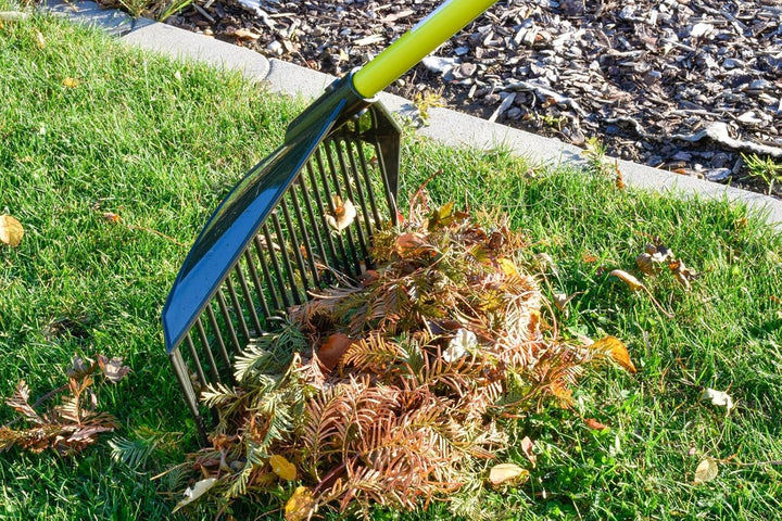 Schaufel-Rechen - Garten Harke mit Stiel - Geeignet als Schaufel, Rechen, Harke & Laubbesen 120x41cm