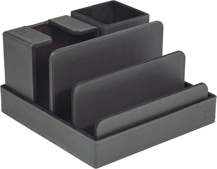 DUDU Schreibtisch-Set aus Leder für das Büro 4-teilig mit Taschenleerer Stifthalter Briefhalter Zett