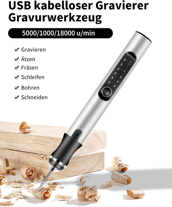 Elektrische Gravierstift Multifunktionaler Gravierwerkzeugsatz, ZITFRI Mini Graviergerät mit Gravurz