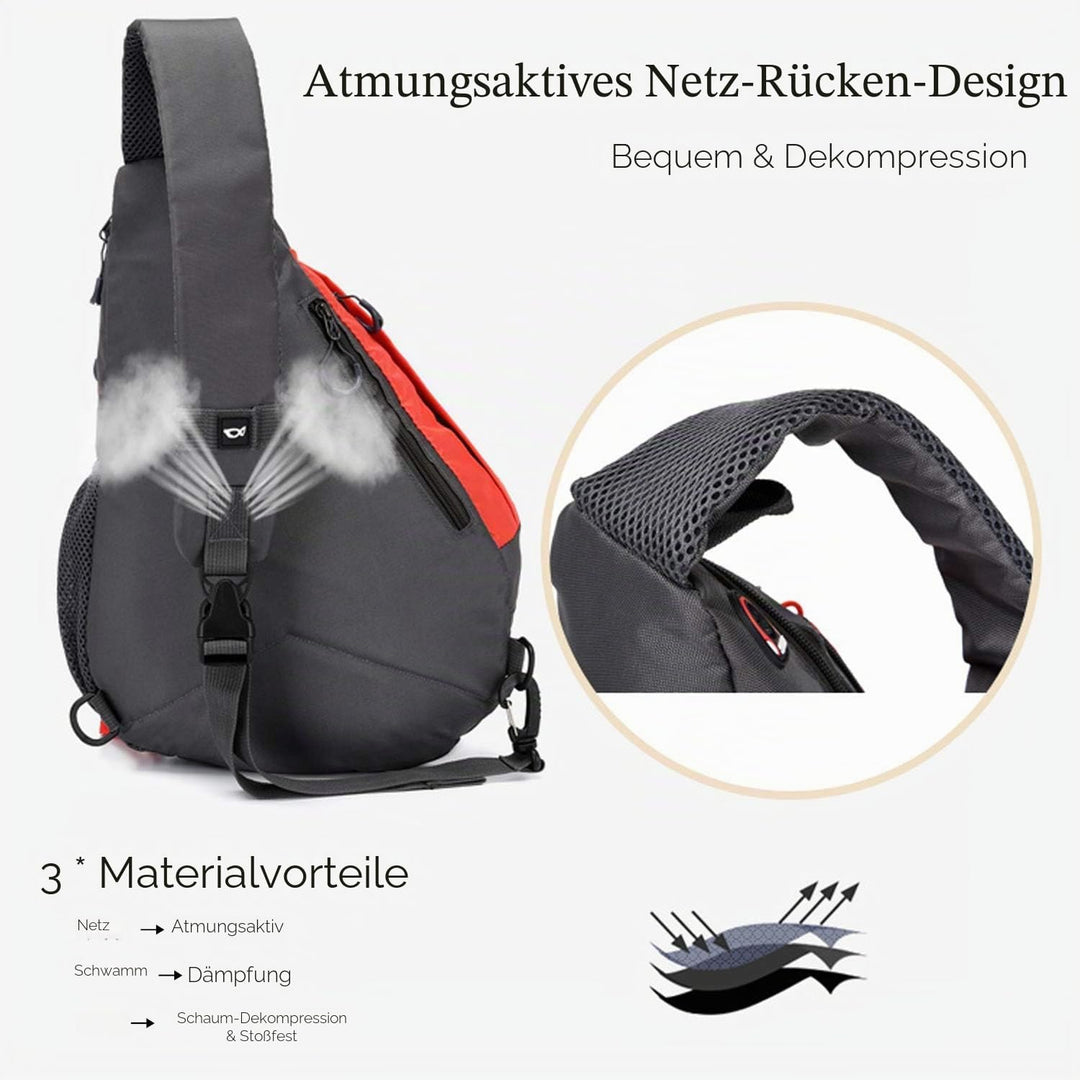 FANDARE Leicht Brusttasche Sling Rucksack Schultertasche Chest Bag Crossbody Umhängetasche Sporttasc