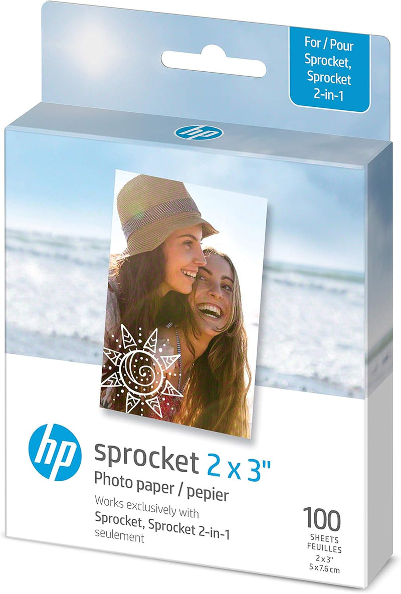 HP Sprocket Portable 5x7.6 cm Sofortbilddrucker (Rosa) & Sprocket Premium Zink Fotopapier mit kleben