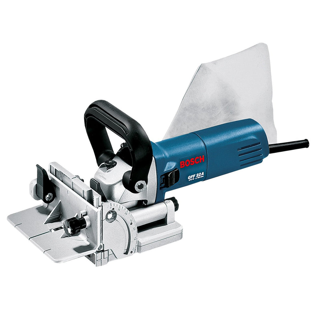 Bosch Professional Universalfräse GFF 22 A (22 mm Schnitttiefe, inkl. Staubbeutel, 1x Scheibenfräse